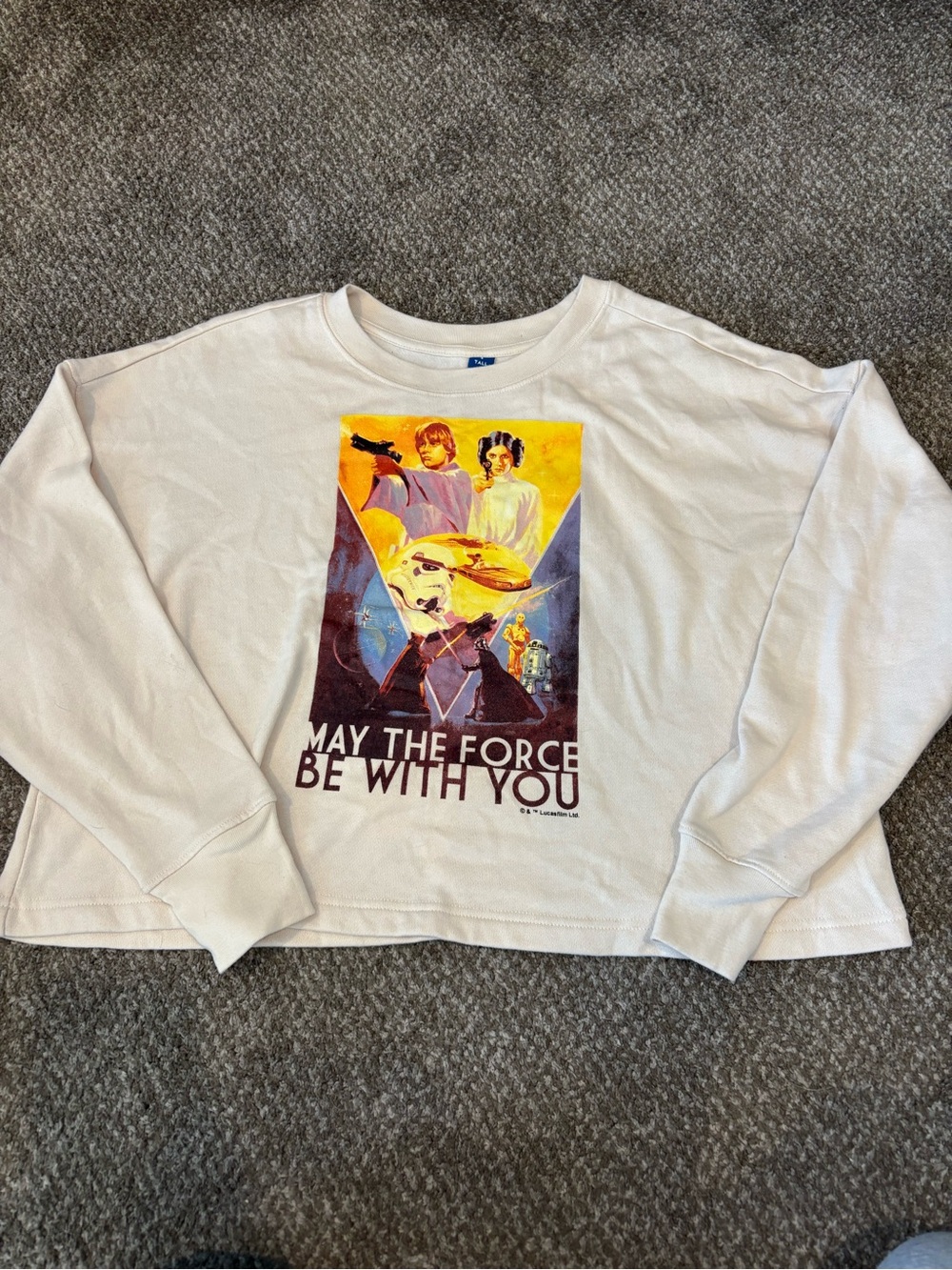 Old Navy White Star Wars Graphic Crewneck Sweatshirt